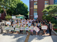수원 산남초, 학생·학부모 함께 학교폭력 예방 캠페인 진행