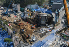 [중부포토] 닷새째 이어진 광명 신안산선 붕괴 사고 실종자 구조작업
