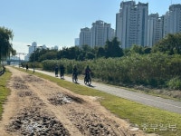 그냥 흙바닥… 인천 송도달빛공원 보행로 정비 시급
