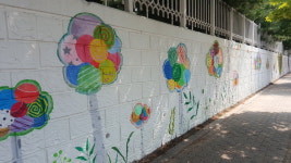 충주 번영대로 담장 꽃단장