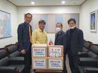 청주 내덕2동행정복지센터, 청주대 국제교류처에 손소독제 전달