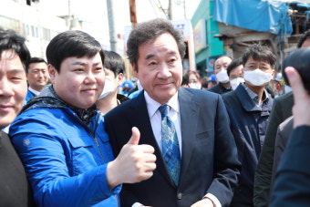 이낙연, 논산 방문한 김종민 후보 지지유세