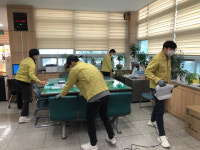 청주 복대1동, 코로나19 예방 위해 자체방역 실시