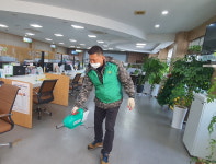 청주 남일면 새마을지도자, 코로나19 확산 방지 방역 실시