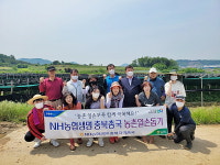 농협생명충북총국, 명예고향 음성 원남면 인삼농가 찾아 일손돕기