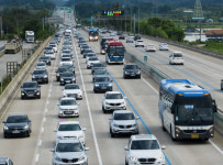 옥산 IC 부근 경부고속도로 상행선 정체