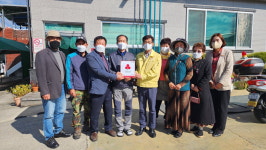 영동군 매곡면 지역사회보장협의체, 매곡주유소 착한가게 현판 전달