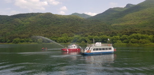 괴산군, 산막이옛길 차돌바위 선착장 유·도선 충돌 사고 가정 현장훈련