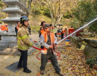 청주동부소방서, 백족사에서 소방차 진입곤란지역 훈련