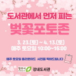 청주강내도서관 도서관에서 먼저 피는 벚꽃 포토존 운영