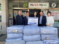 충북건축사신협, 청주 수곡2동행정복지센터에 이불 기증
