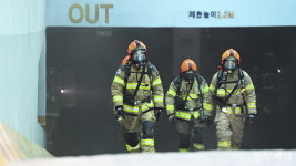 청주 분평동 아파트 지하주차장 화재현장