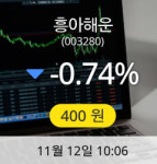 [흥아해운주가] 12일 현재 400원
