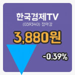 한국경제TV 4일 3,880원 장마감