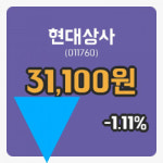 [현대상사주가] 14일 현재 31,100원