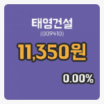 [태영건설주가] 현재 11,350원