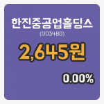 [한진중공업홀딩스주가] 현재 2,645원