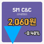 [SM C&C주가] 22일 12시 55분 현재 2,060원