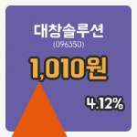 [대창솔루션주가] 25일 이시각 현재  1,010원