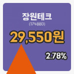 [장원테크주가] 25일 이시각 현재  29,550원