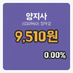 코스닥마감증시양지사 30일 9,510원 장종료...