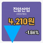 [진양산업주가] 14일 10시 55분 현재 4,210원