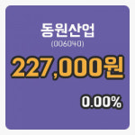 [동원산업주가] 20일 이시각 현재  227,000원