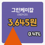 [그린케미칼주가] 6일 10시 42분 현재 3,645원