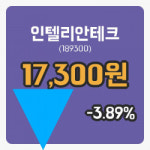 [인텔리안테크주가] 11일 이시각 현재  17,300원