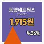 [동양네트웍스주가] 10시 48분 현재 1,915원