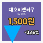 [대호피앤씨우주가] 19일 이시각 현재  1,500원
