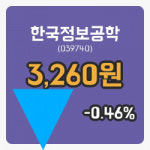 [한국정보공학주가] 12시 29분 현재 3,260원
