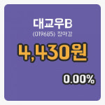 국내주식마감대교우B 26일 4,430원 장 마쳐그래프분석