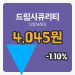 [드림시큐리티주가] 4일 이시각 현재  4,045원