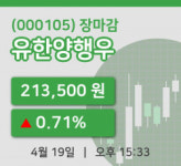 유창양행 | 국내증시마감유한양행우 19일 213,500원 장 마쳐