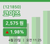 [코이즈주가] 23일 이시각 현재  2,575원
