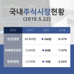 [증시전망] 생명보험업종 상위 종목 삼성생명 -0.37%·미래에셋생명 -1.57%·한화생명 -2.03% 순