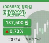 마감증시보고대한유화 24일 137,500원 마감  