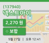 [넥스트아이주가] 27일 이시각 현재  2,270원