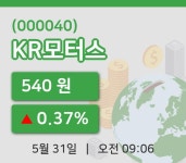 [KR모터스주가] 31일 9시 06분 현재 540원
