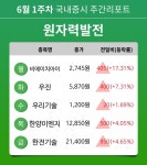 [주간 증시] 6월 1주차 원자력발전 업종 주간 증시 : 비에이치아이, 우진, 우리기술, 한양이엔지, 한전기술 등 강세