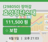 마감증시보고효성첨단소재 5일 111,500원 장 마쳐  