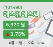 [에스앤에스텍주가] 11일 이시각 현재  6,920원