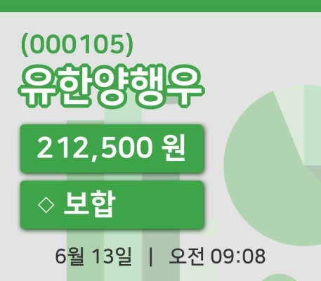 [유한양행우주가] 13일 9시 08분 현재 212,500원 | 포토뉴스