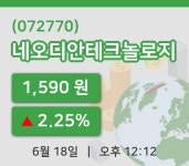 [네오디안테크놀로지주가] 18일 이시각 현재  1,590원