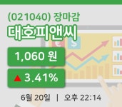 코스닥마감증시대호피앤씨 20일 1,060원 장종료주식차트종합복습  