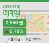 [씨티젠주가] 25일 이시각 현재  2,550원