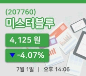 [미스터블루주가] 1일 이시각 현재  4,125원