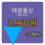 태원물산장종주가 3,960원