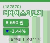 [디바이스이엔지주가] 16일 11시 43분 현재 8,690원
